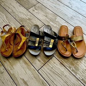 3 pairs of sandals excellent condition worn once size 9
